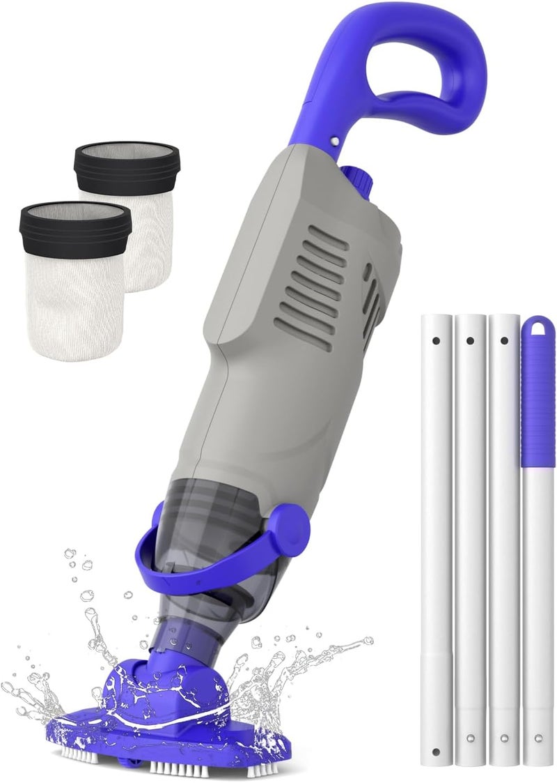 vuwo Little Shark Pool Vacuum for Above Ground Pool, Hot Tub Vacuum with a 60w Motor,18 Gal/Min Powerful Suction, Compact & Light Pool Vacuum with 5000mAh Battery, 1h Running Time - Image 1